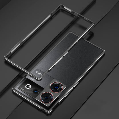 For ZTE nubia Z50 Ultra LK Aurora Metal Frame Phone Case with Lens Cover(Black Silver) - ZTE Cases by buy2fix | Online Shopping UK | buy2fix
