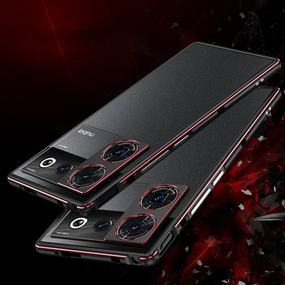 For ZTE nubia Z50 Ultra LK Aurora Metal Frame Phone Case with Lens Cover(Black Silver) - ZTE Cases by buy2fix | Online Shopping UK | buy2fix