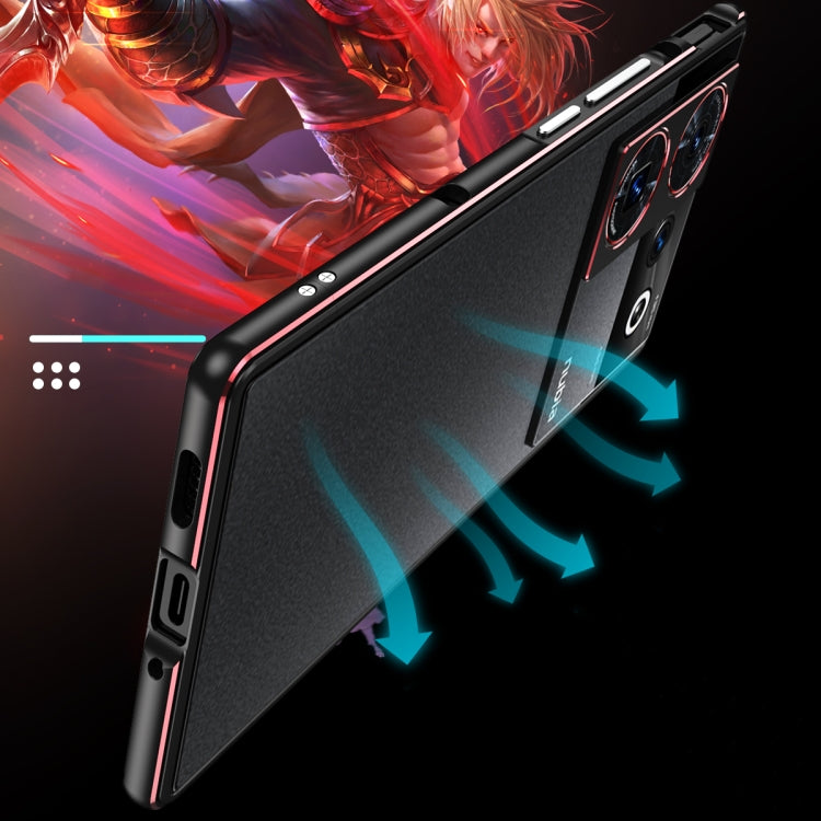 For ZTE nubia Z50 Ultra LK Aurora Metal Frame Phone Case with Lens Cover(Black Silver) - ZTE Cases by buy2fix | Online Shopping UK | buy2fix