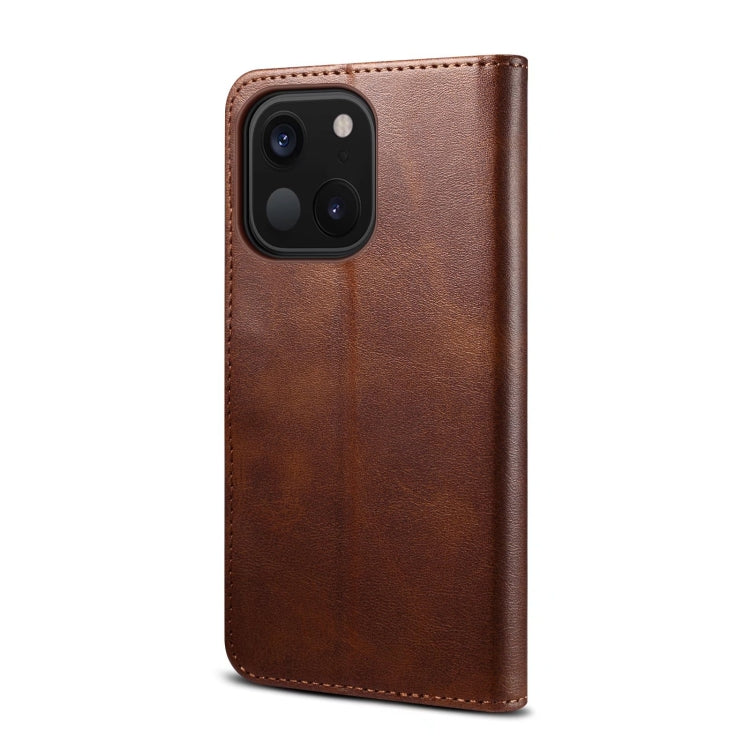 For iPhone 14 GUSSIM Horizontal Flip Leather Phone Case(Brown) - iPhone 14 Cases by GUSSIM | Online Shopping UK | buy2fix