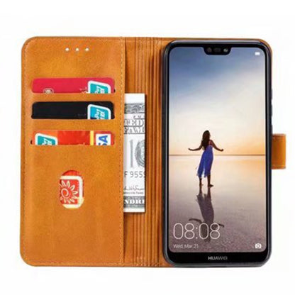 For iPhone 14 GUSSIM Horizontal Flip Leather Phone Case(Khaki) - iPhone 14 Cases by GUSSIM | Online Shopping UK | buy2fix