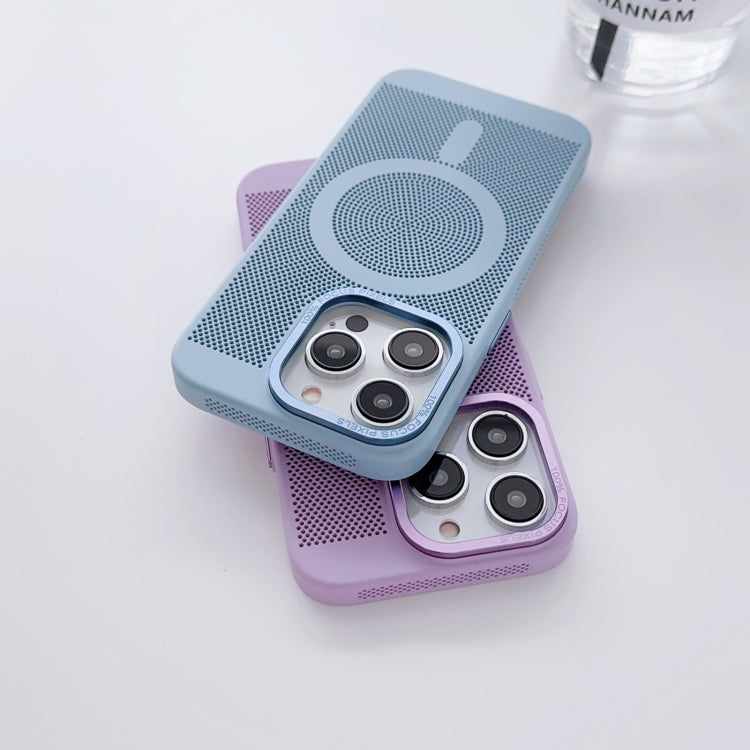 For iPhone 14 Pro Max Grid Cooling MagSafe Magnetic Phone Case(Dark Purple) - iPhone 14 Pro Max Cases by buy2fix | Online Shopping UK | buy2fix