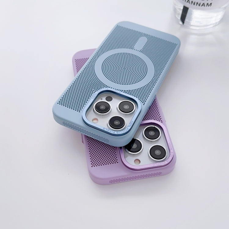 For iPhone 12 Pro Max Grid Cooling MagSafe Magnetic Phone Case(Dark Purple) - iPhone 12 Pro Max Cases by buy2fix | Online Shopping UK | buy2fix