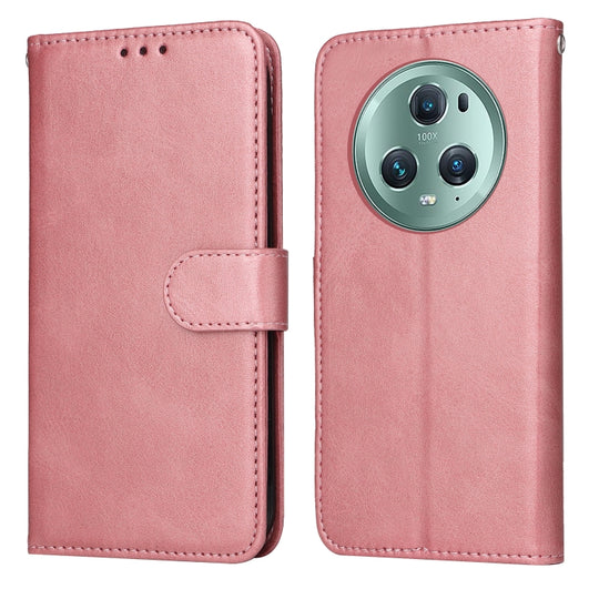 For Honor Magic5 Pro Classic Calf Texture Flip Leather Phone Case(Rose Gold)