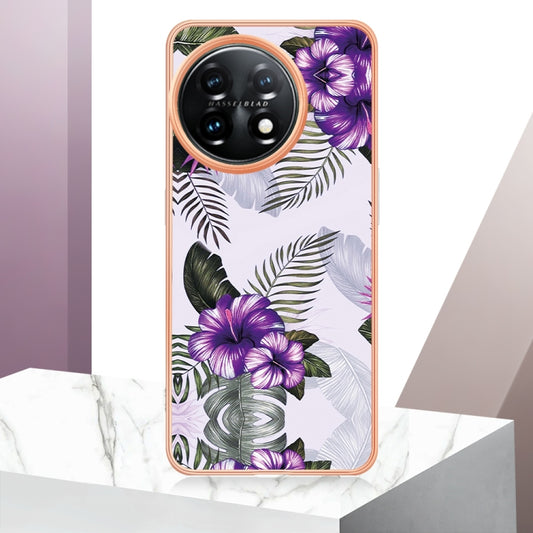 For OnePlus 11 Electroplating IMD TPU Phone Case(Purple Flower) by buy2fix