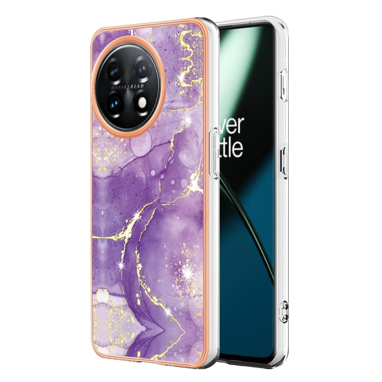 For OnePlus 11 Electroplating Marble Dual-side IMD Phone Case(Purple 002) by buy2fix