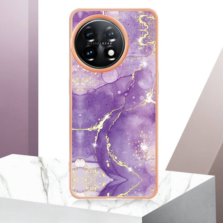 For OnePlus 11 Electroplating Marble Dual-side IMD Phone Case(Purple 002) by buy2fix
