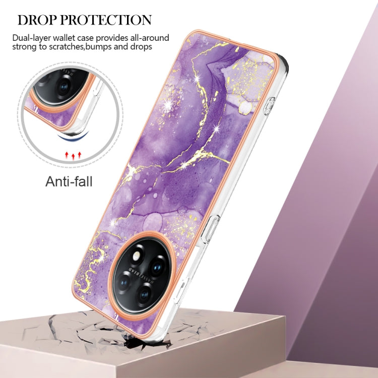 For OnePlus 11 Electroplating Marble Dual-side IMD Phone Case(Purple 002) by buy2fix