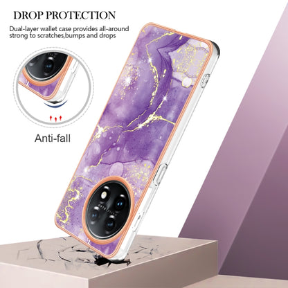 For OnePlus 11 Electroplating Marble Dual-side IMD Phone Case(Purple 002) by buy2fix