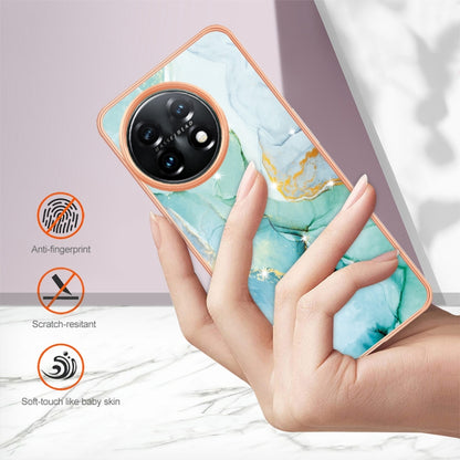 For OnePlus 11 Electroplating Marble Dual-side IMD Phone Case(Green 003) by buy2fix