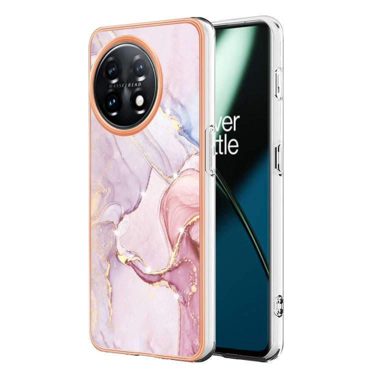 For OnePlus 11 Electroplating Marble Dual-side IMD Phone Case(Rose Gold 005) by buy2fix