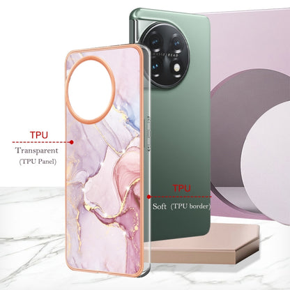 For OnePlus 11 Electroplating Marble Dual-side IMD Phone Case(Rose Gold 005) by buy2fix