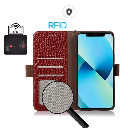 For Motorola Moto G35 Crocodile Top Layer Cowhide Leather Phone Case(Red) - Motorola Cases by buy2fix | Online Shopping UK | buy2fix