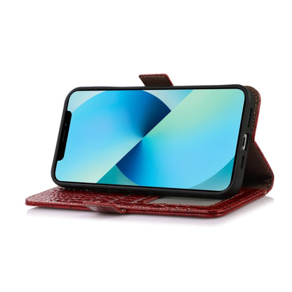 For Motorola Moto G35 Crocodile Top Layer Cowhide Leather Phone Case(Red) - Motorola Cases by buy2fix | Online Shopping UK | buy2fix