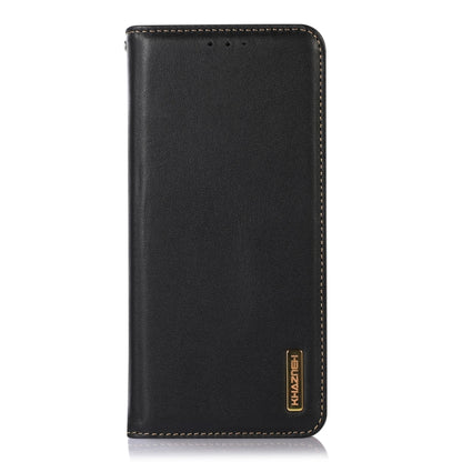 For Motorola Moto G04 / G24 KHAZNEH Nappa Top Layer Cowhide Leather Phone Case(Black) - Motorola Cases by buy2fix | Online Shopping UK | buy2fix