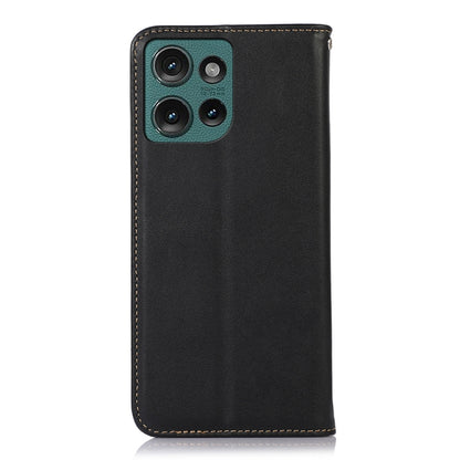 For Motorola Edge 50 Neo KHAZNEH Nappa Top Layer Cowhide Leather Phone Case(Black) - Motorola Cases by buy2fix | Online Shopping UK | buy2fix