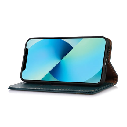 For Motorola Moto G35 KHAZNEH Nappa Top Layer Cowhide Leather Phone Case(Green) - Motorola Cases by buy2fix | Online Shopping UK | buy2fix