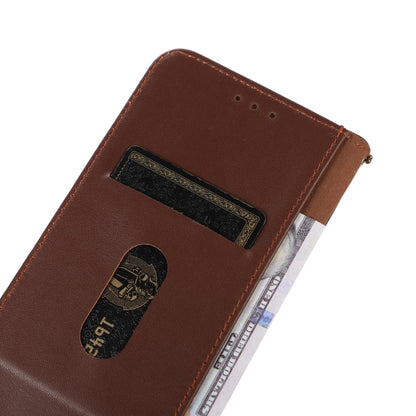 For Motorola Moto G75 5G KHAZNEH Nappa Top Layer Cowhide Leather Phone Case(Brown) - Motorola Cases by buy2fix | Online Shopping UK | buy2fix