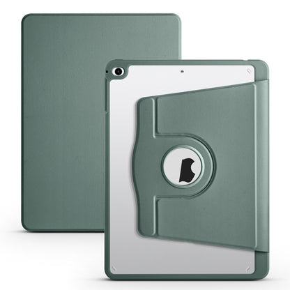 For iPad Air / Air 2 / 9.7 2018 / 2017 Acrylic 360 Degree Rotation Holder Tablet Leather Case(Deep Green) - iPad 9.7 (2018) & (2017) Cases by buy2fix | Online Shopping UK | buy2fix