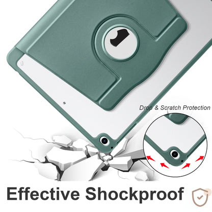 For iPad Air / Air 2 / 9.7 2018 / 2017 Acrylic 360 Degree Rotation Holder Tablet Leather Case(Deep Green) - iPad 9.7 (2018) & (2017) Cases by buy2fix | Online Shopping UK | buy2fix