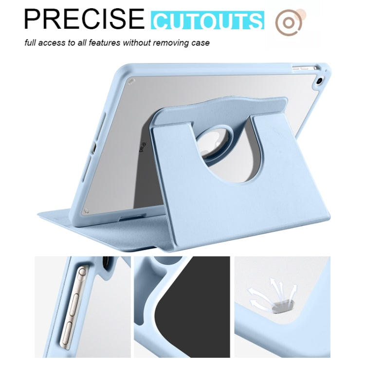 For iPad Air / Air 2 / 9.7 2018 / 2017 Acrylic 360 Degree Rotation Holder Tablet Leather Case(Ice Blue) - iPad 9.7 (2018) & (2017) Cases by buy2fix | Online Shopping UK | buy2fix