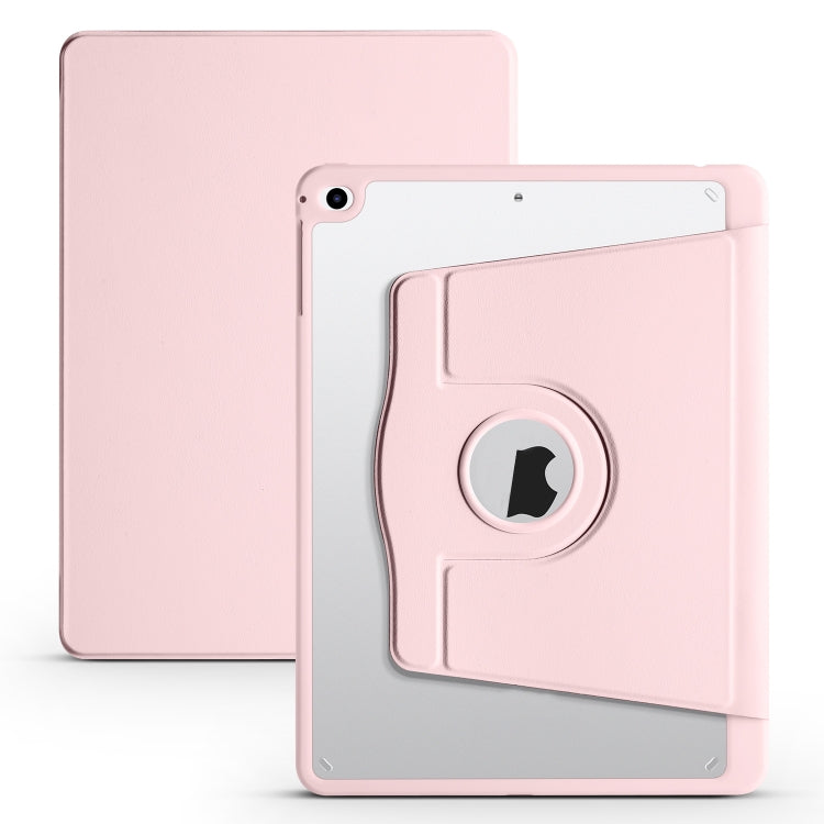 For iPad Air / Air 2 / 9.7 2018 / 2017 Acrylic 360 Degree Rotation Holder Tablet Leather Case(Pink) - iPad 9.7 (2018) & (2017) Cases by buy2fix | Online Shopping UK | buy2fix