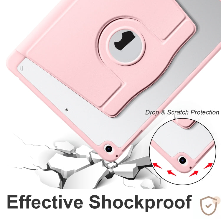 For iPad Air / Air 2 / 9.7 2018 / 2017 Acrylic 360 Degree Rotation Holder Tablet Leather Case(Pink) - iPad 9.7 (2018) & (2017) Cases by buy2fix | Online Shopping UK | buy2fix