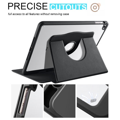 For iPad Air / Air 2 / 9.7 2018 / 2017 Acrylic 360 Degree Rotation Holder Tablet Leather Case(Black) - iPad 9.7 (2018) & (2017) Cases by buy2fix | Online Shopping UK | buy2fix