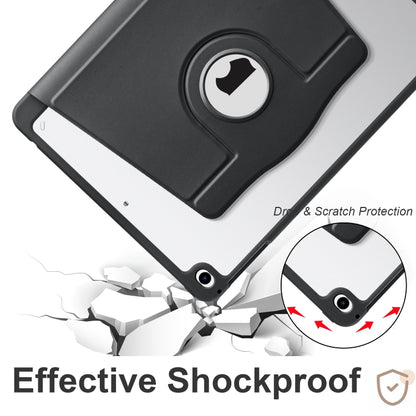 For iPad Air / Air 2 / 9.7 2018 / 2017 Acrylic 360 Degree Rotation Holder Tablet Leather Case(Black) - iPad 9.7 (2018) & (2017) Cases by buy2fix | Online Shopping UK | buy2fix