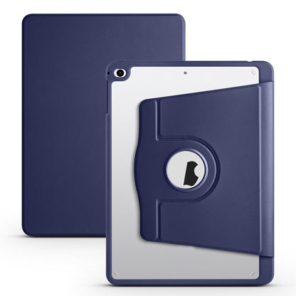 For iPad Air / Air 2 / 9.7 2018 / 2017 Acrylic 360 Degree Rotation Holder Tablet Leather Case(Dark Blue) - iPad 9.7 (2018) & (2017) Cases by buy2fix | Online Shopping UK | buy2fix