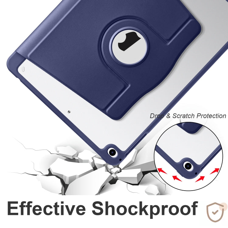 For iPad Air / Air 2 / 9.7 2018 / 2017 Acrylic 360 Degree Rotation Holder Tablet Leather Case(Dark Blue) - iPad 9.7 (2018) & (2017) Cases by buy2fix | Online Shopping UK | buy2fix
