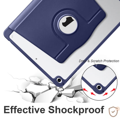 For iPad Air / Air 2 / 9.7 2018 / 2017 Acrylic 360 Degree Rotation Holder Tablet Leather Case(Dark Blue) - iPad 9.7 (2018) & (2017) Cases by buy2fix | Online Shopping UK | buy2fix