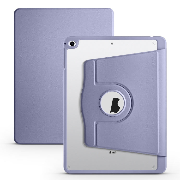 For iPad Air / Air 2 / 9.7 2018 / 2017 Acrylic 360 Degree Rotation Holder Tablet Leather Case(Lavender) - iPad 9.7 (2018) & (2017) Cases by buy2fix | Online Shopping UK | buy2fix
