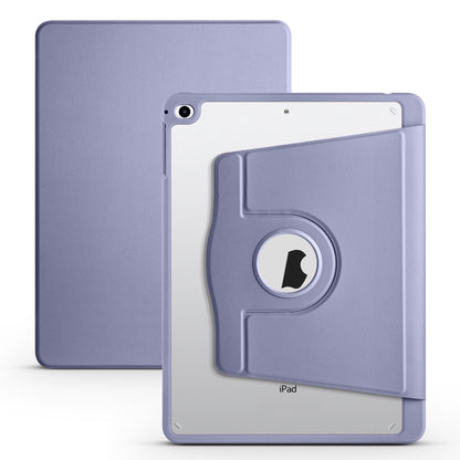 For iPad Air / Air 2 / 9.7 2018 / 2017 Acrylic 360 Degree Rotation Holder Tablet Leather Case(Lavender) - iPad 9.7 (2018) & (2017) Cases by buy2fix | Online Shopping UK | buy2fix