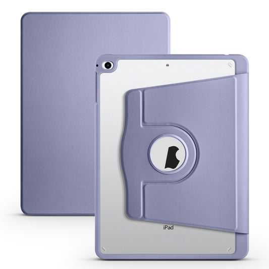 For iPad Air / Air 2 / 9.7 2018 / 2017 Acrylic 360 Degree Rotation Holder Tablet Leather Case(Lavender) - iPad 9.7 (2018) & (2017) Cases by buy2fix | Online Shopping UK | buy2fix