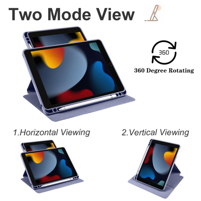 For iPad Air / Air 2 / 9.7 2018 / 2017 Acrylic 360 Degree Rotation Holder Tablet Leather Case(Lavender) - iPad 9.7 (2018) & (2017) Cases by buy2fix | Online Shopping UK | buy2fix
