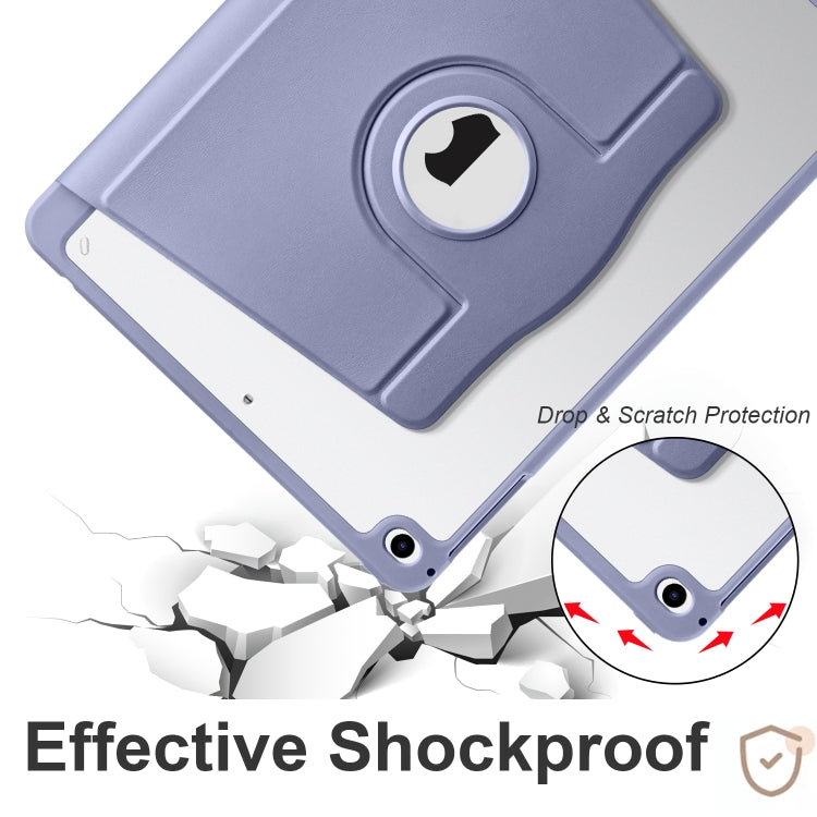 For iPad Air / Air 2 / 9.7 2018 / 2017 Acrylic 360 Degree Rotation Holder Tablet Leather Case(Lavender) - iPad 9.7 (2018) & (2017) Cases by buy2fix | Online Shopping UK | buy2fix
