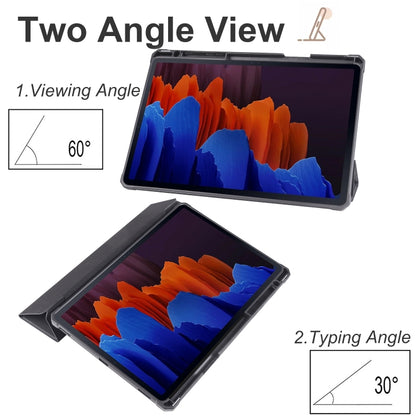 For Samsung Galaxy Tab S8 Ultra Acrylic 3-folding Smart Leather Tablet Case(Black) by buy2fix