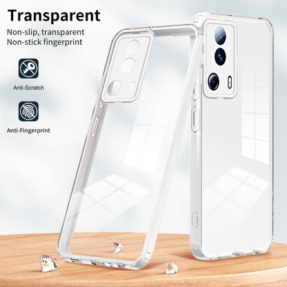 For Xiaomi 13 Lite 2023 / Civi 2 3 in 1 Clear TPU Color PC Frame Phone Case(White) - 13 Lite Cases by buy2fix | Online Shopping UK | buy2fix