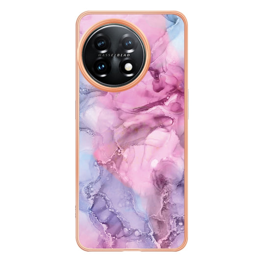 For OnePlus 11 Electroplating Marble Dual-side IMD Phone Case(Pink 013) by buy2fix