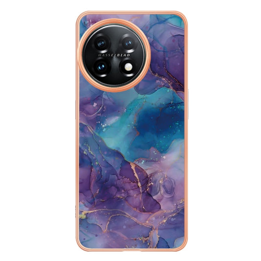 For OnePlus 11 Electroplating Marble Dual-side IMD Phone Case(Purple 016) by buy2fix