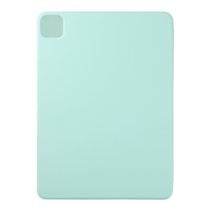 For iPad Air 13 2024 / Pro 12.9 2020 Non-buckle Double-sided Magnetic Flip Leather Tablet Case With Holder & Sleep / Wake-up Function(Light Green) - iPad Pro 12.9 (2020) Cases by buy2fix | Online Shopping UK | buy2fix