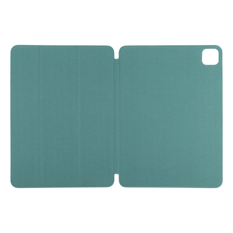 For iPad Air 13 2024 / Pro 12.9 2020 Non-buckle Double-sided Magnetic Flip Leather Tablet Case With Holder & Sleep / Wake-up Function(Green) - iPad Pro 12.9 (2020) Cases by buy2fix | Online Shopping UK | buy2fix