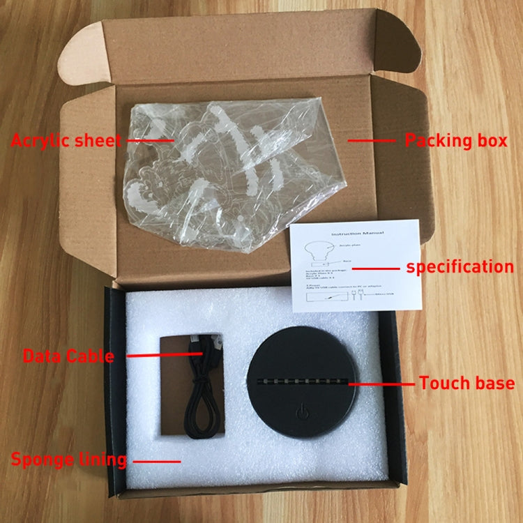 A189 LED Colorful 3D Night Light Bluetooth Speaker Base with Box(Black Square) - Desktop Speaker by buy2fix | Online Shopping UK | buy2fix