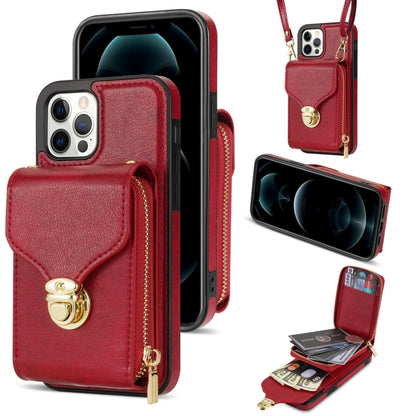 For iPhone 12 Pro Max Zipper Hardware Card Wallet Phone Case(Red) - iPhone 12 Pro Max Cases by buy2fix | Online Shopping UK | buy2fix
