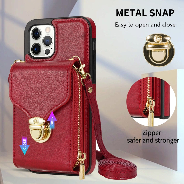 For iPhone 11 Pro Max Zipper Hardware Card Wallet Phone Case(Red) - iPhone 11 Pro Max Cases by buy2fix | Online Shopping UK | buy2fix