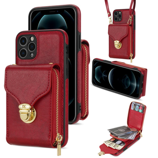For iPhone 11 Pro Zipper Hardware Card Wallet Phone Case(Red) - iPhone 11 Pro Cases by buy2fix | Online Shopping UK | buy2fix