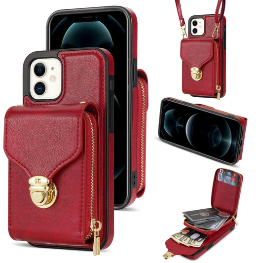 For iPhone 11 Zipper Hardware Card Wallet Phone Case(Red) - iPhone 11 Cases by buy2fix | Online Shopping UK | buy2fix