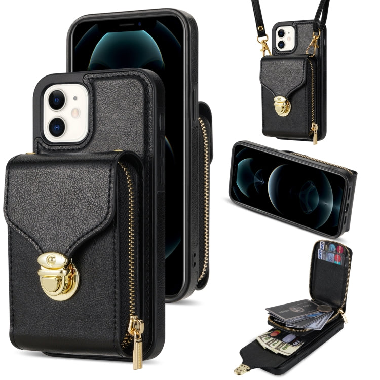 For iPhone 11 Zipper Hardware Card Wallet Phone Case(Black) - iPhone 11 Cases by buy2fix | Online Shopping UK | buy2fix