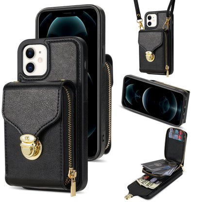 For iPhone 11 Zipper Hardware Card Wallet Phone Case(Black) - iPhone 11 Cases by buy2fix | Online Shopping UK | buy2fix